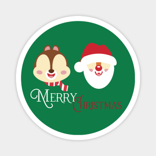 Chipmunk Holiday Magnet